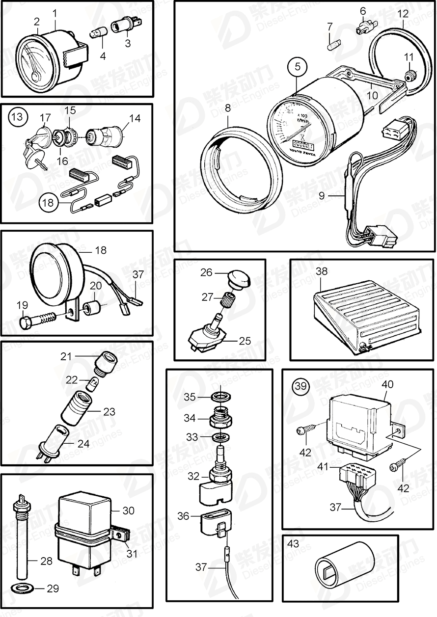 VOLVO Starter switch 888001 Drawing